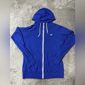 Nike Blue Full-Zip Hoodie with Drawstrings